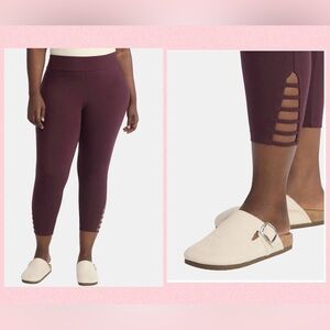 Terra & Sky 4X Capri Dark Plum Ladder Leggings